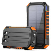 Riapow Solar Charger Power Bank - 27000mAh Portable Phone Charger with Built-in USB Cables 3.0A Fast Charge Battery Pack 5 Outputs & 2 Inputs for Smartphone Tablet
