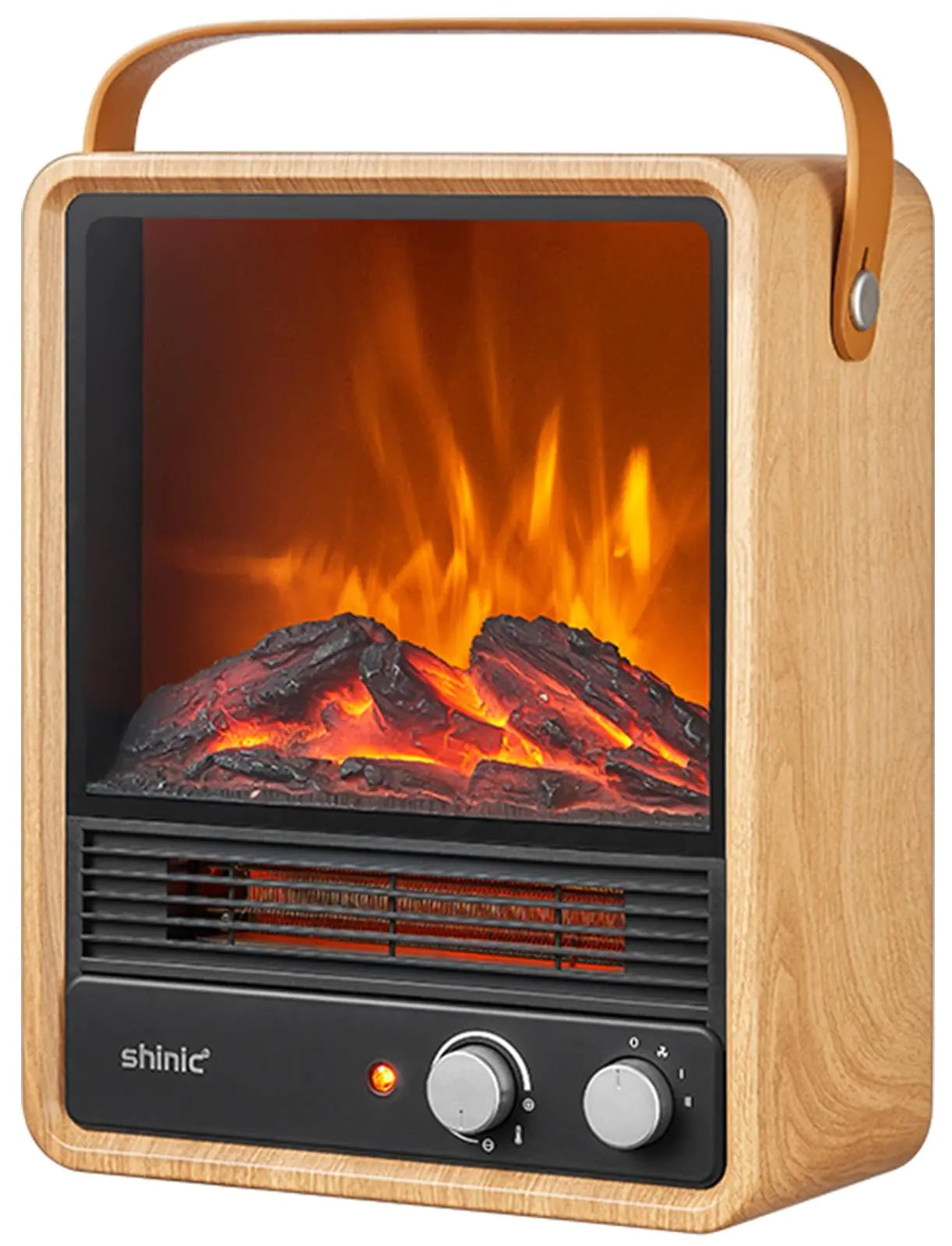 Shinic Portable Electric Fireplace Heaters with Crackling Sound & Realistic Flame1500W/750W Space Heater Safety Protection Portable Fireplace Heater for Indoor UseHome Office Christmas Decoration